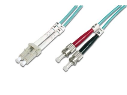 DIGITUS Fiber Optic Patch Cord, LC to ST, Multimode 50/125 µ, Duplex Length 1m, Class OM3