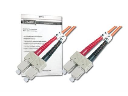 DIGITUS Fiber Optic Patch Cord, SC to SC, Multimode, OM1, 62.5/125 µ, Duplex Length 3m