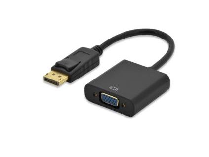 Ednet kabelový adaptér DisplayPort, DP samec na HD15 samice (VGA), 0,15 m, Full HD, CE, zlatý, bl