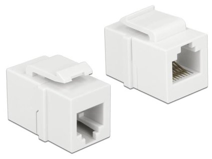 Delock Keystone Modul RJ12 samice > RJ12 samice Cat.3 bílý