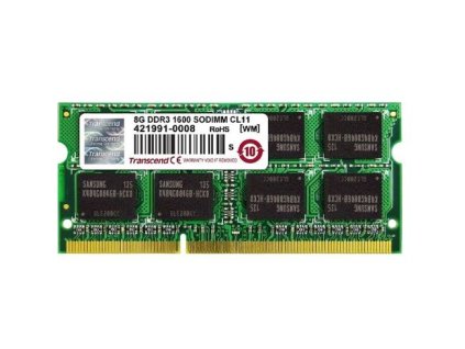Transcend SODIMM DDR3 4GB 1600Mhz, CL11, 2Rx8