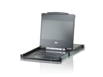 ATEN CL6708MW-ATA-AG SINGLE RAIL 8-PORT DVI FHD LCD KVM 17.3" W/LED LIGHT/USA KB/EU