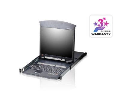 ATEN KL1516AM-AXA-AG 16P CAT-5 HIGH DENSITY DUAL RAIL LCD KVM SW 17INCH W/LED/CABLE/USA KB/EU