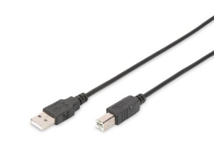 Digitus USB 2.0 connection cable, type A - B M/M, 3.0m, USB 2.0 compatible, bl