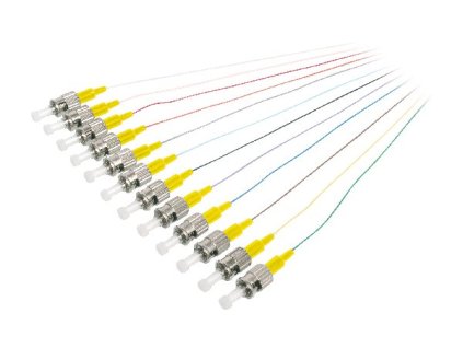 Digitus ST Fiber Pigtail , Loose Buffer, 09/125 µ 12 Pcs., Color code DIN IEC 304, Singlemode, OS2 Length 2m