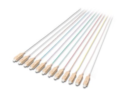 Digitus SC Fiber Pigtail , Loose Buffer, 50/125 µ 12 Pcs., Color code DIN IEC 304 Length 2m, Class OM2