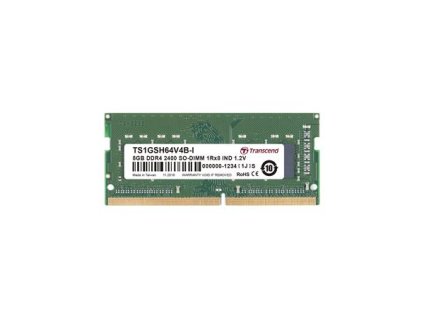 Transcend paměť 8GB Industrial SODIMM DDR4 2400 1Rx8 CL17