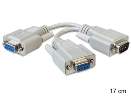 Delock Adaptér Sériový Sub-D9 samec > 2 x samice 17 cm