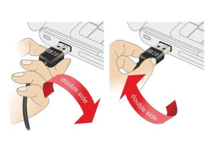 Delock Kabel EASY-USB 2.0 Typ-A samec pravoúhlý nahoru / dolů > USB 2.0 Typ-B samec 1 m