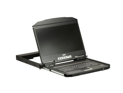 Aten 1U Ultra Short Depth Single Rail WideScreen LCD Console (USB / VGA)