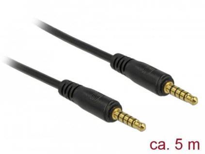 Delock Kabel Stereo Jack 3,5 mm 5 pin samec samec 5 m černý