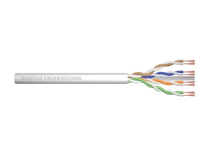DIGITUS Propojovací kabel CAT 6 U-UTP, surová délka 305 m, papírová krabička, AWG 26/7, LSZH, simplex, barva šedá