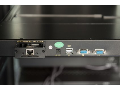 DIGITUS Professional Modular console with 17" TFT (43,2cm), 16-port. Cat.5 KVM & Touchpad, german keyboard