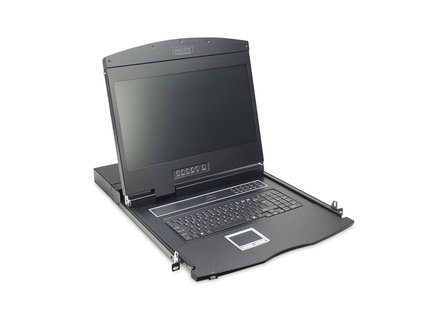 DIGITUS Professional Modular console with 19" TFT (48,3cm), 1-port KVM & Touchpad, german keyboard
