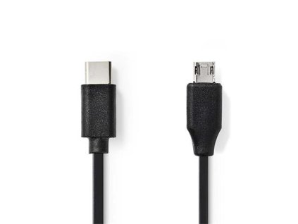 Nedis CCGB60750BK10 - USB 2.0 kabel | Typ-C Zástrčka - Micro B Zástrčka | 1 m | Černá barva