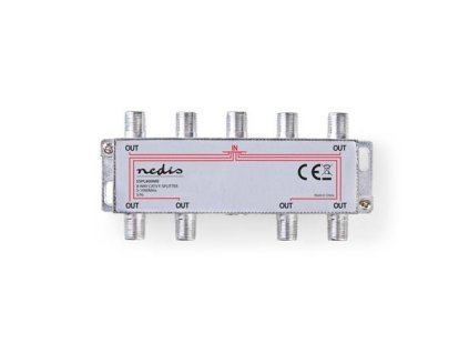 Nedis SSPL800ME - CATV F-Rozbočovač | Max. zisk 11 dB | 5–1 000 MHz | 8 Výstupů