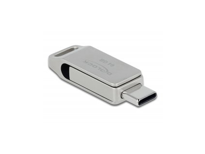 Delock Flash disk USB 3.2 Gen 1, USB-C™ + Typ-A, 64 GB - kovový kryt