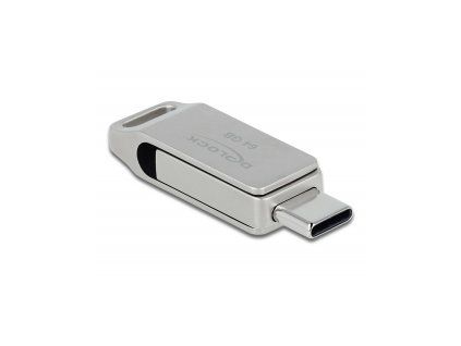 Delock Flash disk USB 3.2 Gen 1, USB-C + Typ-A, 64 GB - kovový kryt