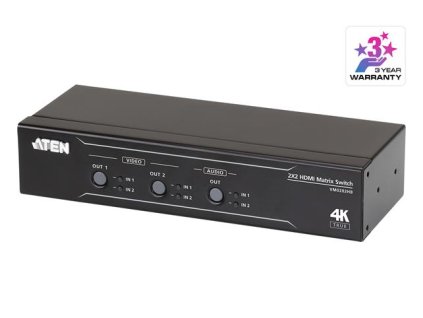 ATEN VM0202HB 2 x 2 True 4K HDMI Matrix Switch with Audio De-Embedder