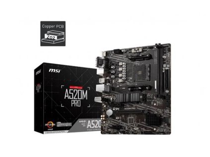 MSI A520M PRO, AM4, AMD A520, 2x DDR4, mATX