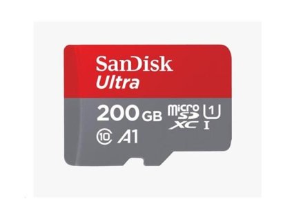 SanDisk MicroSDXC karta 200GB Ultra (120 MB/s, A1 Class 10 UHS-I, Android) + adaptér