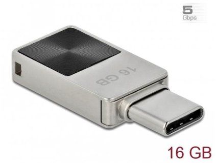 Delock Mini Flash disk USB 3.2 Gen 1, USB-C, 16 GB - kovový kryt