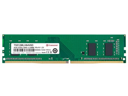 Transcend paměť 4GB DDR4 2666 U-DIMM 1Rx16 512Mx16 CL19 1.2V