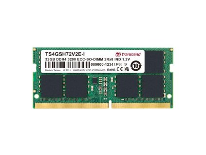 Transcend paměť 32GB Industrial ECC SODIMM DDR4 3200 2Rx8 CL22