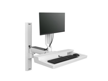 ERGOTRON CareFit Combo System with Worksurface (snow white), systém na stěnu, monitor,klavesnice, myš