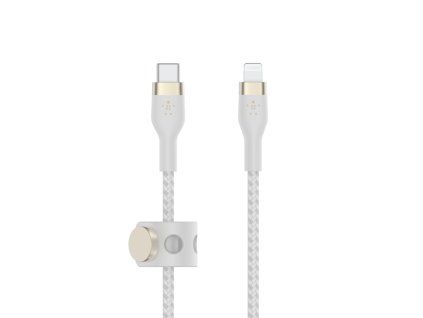 Belkin BOOST CHARGE Lightning/USB-C kabel, 2m, bílý - odolný PRO Flex