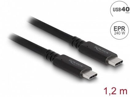 Delock Kabel USB4 40 Gbps koaxial 1,2 m USB PD 3.1 Extended Power Range 240 W