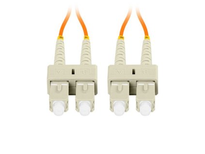 LANBERG optický patch cord MM SC/UPC-SC/UPC duplex 2m LSZH OM2 50/125 průměr 3mm, barva oranžová