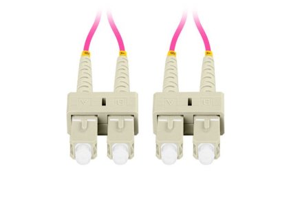 LANBERG optický patch cord MM SC/UPC-SC/UPC duplex 5m LSZH OM4 50/125 průměr 3mm, barva magenta