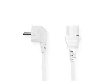 Nedis CEGL10000WT50 - Napájecí Kabel | Typ F Zástrčka | IEC-320-C13 | Úhlový | Přímý | 5 m | Bílá