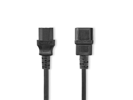 Nedis CEGL10500BK20 - Napájecí kabel | IEC-320-C14 Zásuvka – IEC-320-C13 Zásuvka | Přímý | Přímý | 2 m | Černá