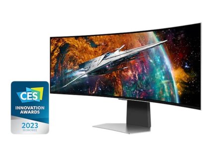 Samsung OLED LCD Odyssey G9 Smart 49" zakřivený/5120x1440/0,03ms/1M:1/250 nits/DP/HDMI/mHDMI/3xUSB/Repro/VESA/stříbrná