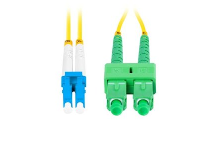 LANBERG optický patch cord SM LC/UPC-SC/APC duplex 1m LSZH G657A1 průměr 3mm žlutá