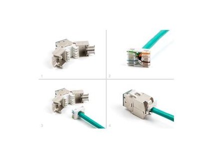 Delock Modul Keystone ze zásuvkového konektoru RJ45 na LSA Cat.6A, beznástrojový, šedá, sada 10 kusů