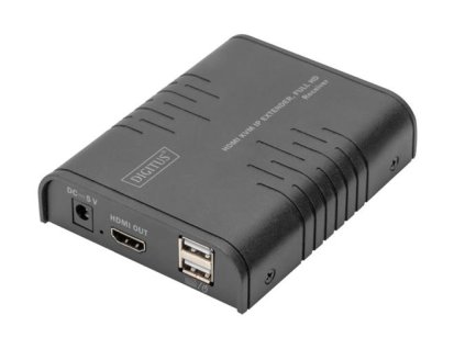 DIGITUS DS-55530 HDMI KVM IP Extender přijímač, Full HD, 60 Hz, 120m, černá