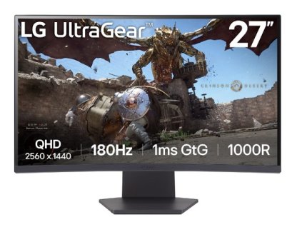 LG 27GS60QC-B gaming curved 27" VA 2560x1440/300cd/1ms/3000:1/180Hz/2xHDMI/DP/HDR10/FreeSync/sRGB/Flicker Safe/Tilt/VESA