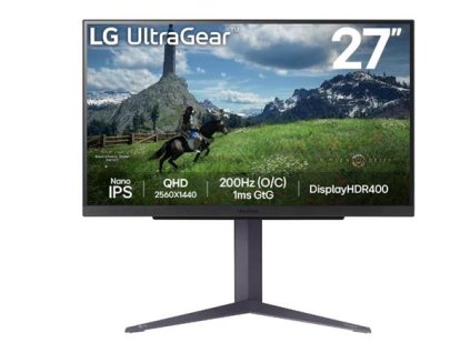 LG 27GS85Q-B gaming 27" IPS 2560x1440/400cd/1ms/1000:1/180Hz/2xHDMI/DP/HDR10/FreeSync/Flicker Safe/Tilt/Heigh/Pivot/VESA