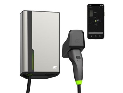 Green Cell GC HabuDen Wallbox 22kW 32A 7,5m kabel typu 2 Smart EV nabíjecí stanice s aplikací GC Bluetooth WiFi