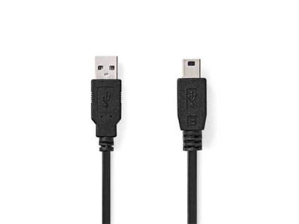 Nedis CCGL60300BK10 - USB Kabel | USB 2.0 | USB-A Zástrčka | USB Mini-B 5 pinů Zástrčka | 1.00 m | Černá
