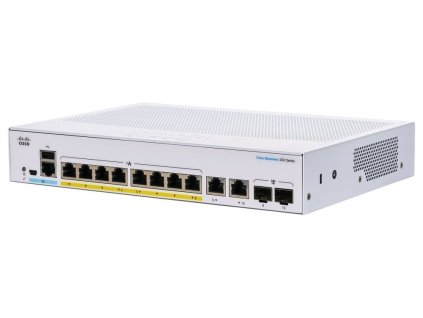 Cisco switch CBS250-8P-E-2G (8xGbE,2xGbE/SFP combo,8xPoE+,60W,fanless) - REFRESH