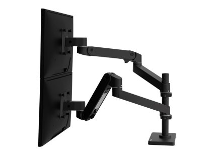 ERGOTRON LX Pro Dual Stacking Arm, stolní dvouramenný držák pro 2 monitry, černá