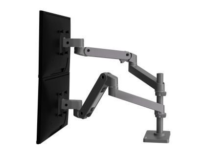 ERGOTRON LX Pro Dual Stacking Arm, stolní dvouramenný držák pro 2 monitry, šedá