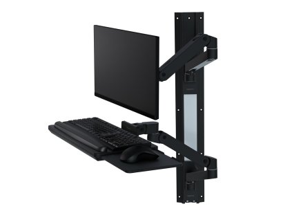 ERGOTRON LX Pro Wall Mount System, nástěnný systém ramen, monitor, klávesnice,myš, černá