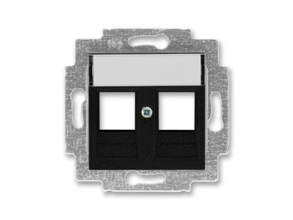 ABB Kryt LEVIT 5014H-A01018 63 zásuvky komunikační přímé (2x), s popisovým polem, IP20, onyx