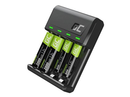 Green Cell GC VitalCharger set a dobíjecí baterie NiMH 2x AA 2000mAh 2x AAA 800mAh