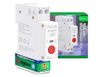 NOUS D1Z DIN smart integrovaný spínač, WiFi switch 16A, kompatibilní s ZigBee a Tuya